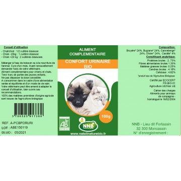 Confort Urinaire Bio (pour animaux) Confort Urinaire Bio (pour animaux)