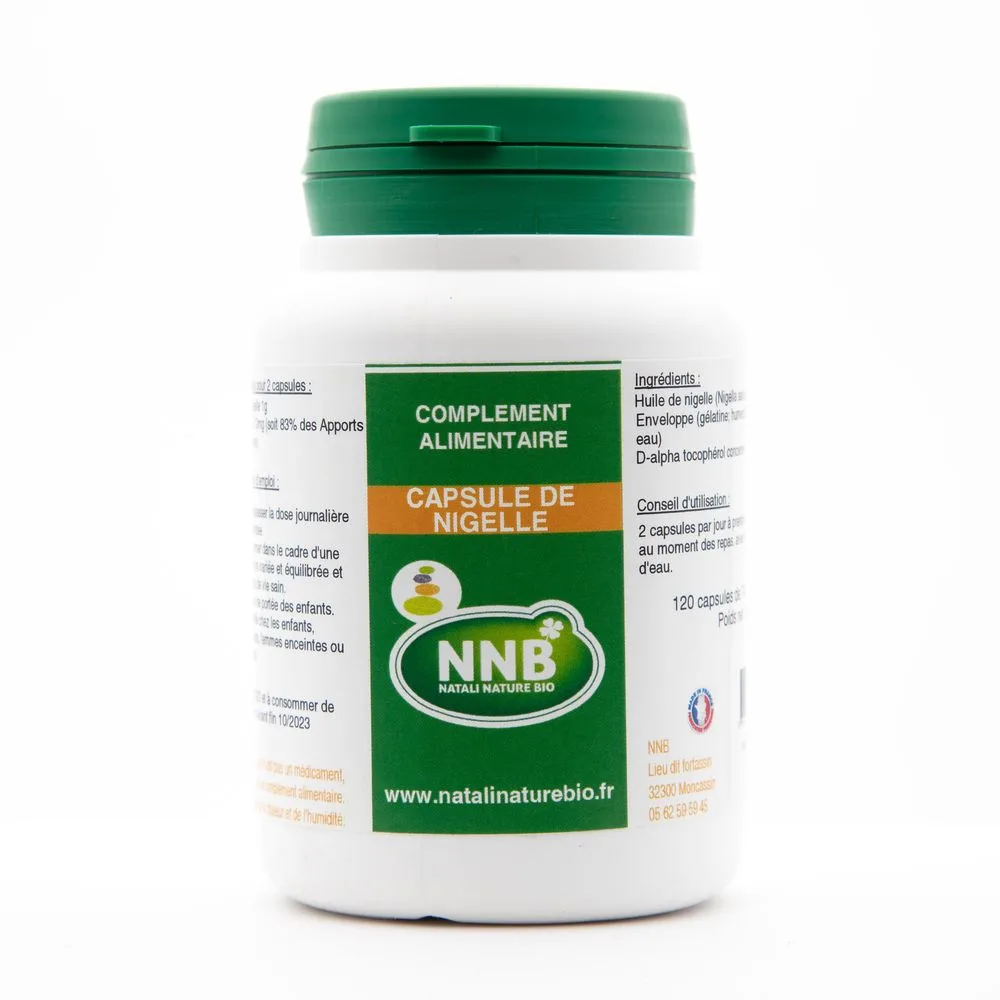 Pot Capsules de Nigelle - complément alimentaire - Natali Nature Bio