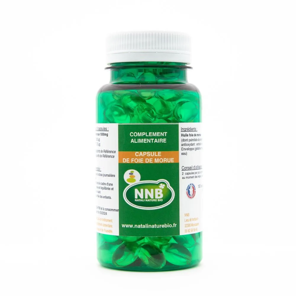 Pot Capsules de Foie de Morue - complément alimentaire - Natali Nature Bio