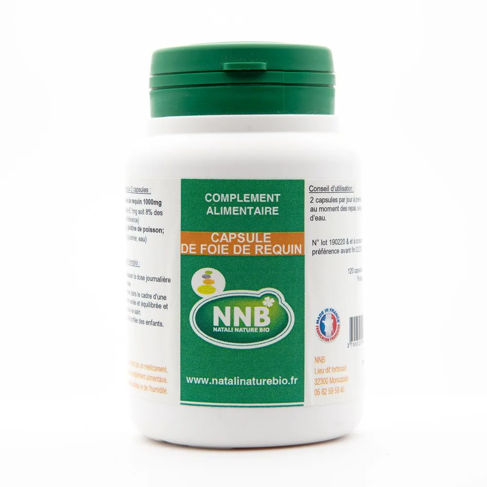 Pot Capsules de Foie de Requin - complément alimentaire - Natali Nature Bio