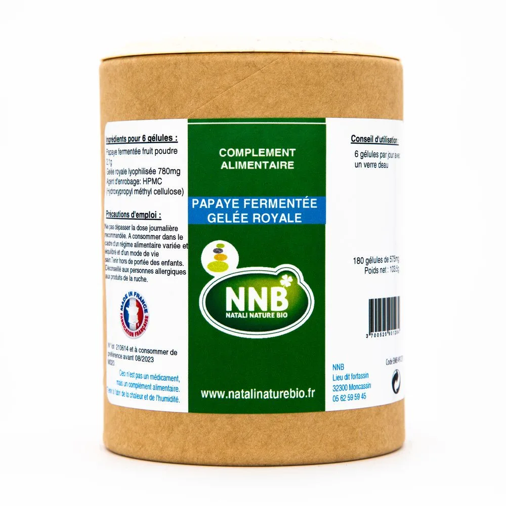 Pot Papaye Fermentée et Gelée Royale - complément alimentaire - Natali Nature Bio